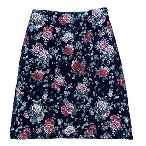 Samantha Sung Silk Jacquard Rose Printed Skirt